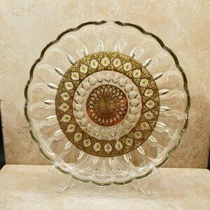 Vintage 1960s CULVER Valencia 22K Gold & Green Diamond  Plate MCM